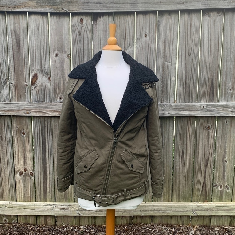 The Kooples ‘Sport’ olive green medium weight military jacket, size XS